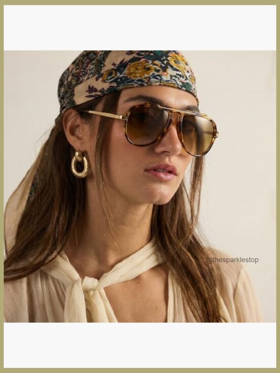 Oversized Aviator Sunglasses, UV400 Protection, Lightweight Plastic Frame main image 6